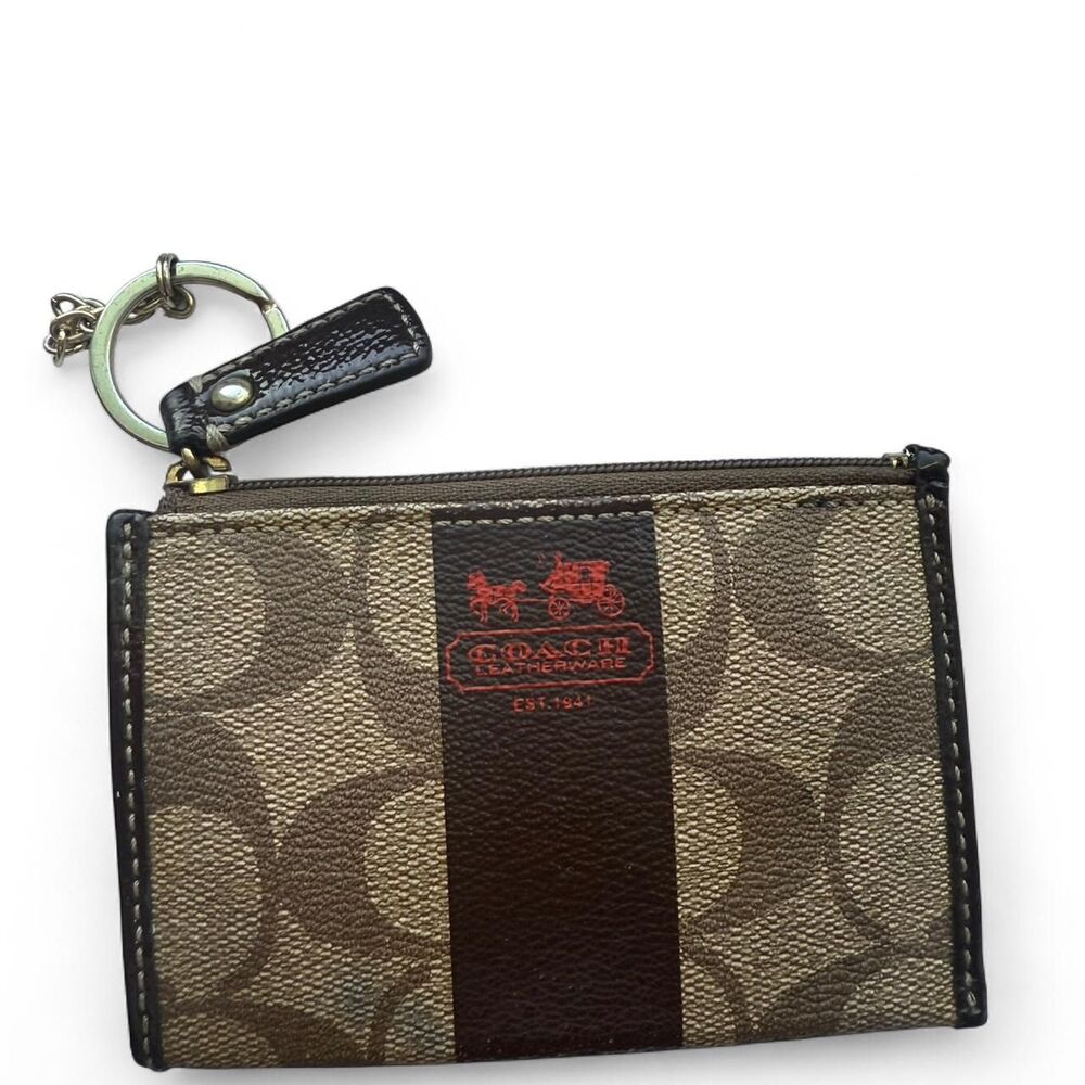 Coach Women's Brown and Gold Wallet-purses